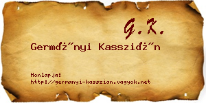 Germányi Kasszián névjegykártya